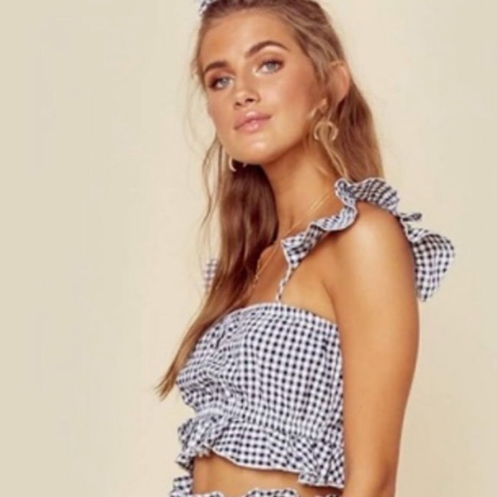 Blue‎ Life Gingham Crop Top
